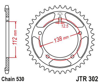 JT SPROCKETS JTR302.39 (SC54, 40839jt)